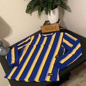 Empyre Blue and Yellow Striped Shirt